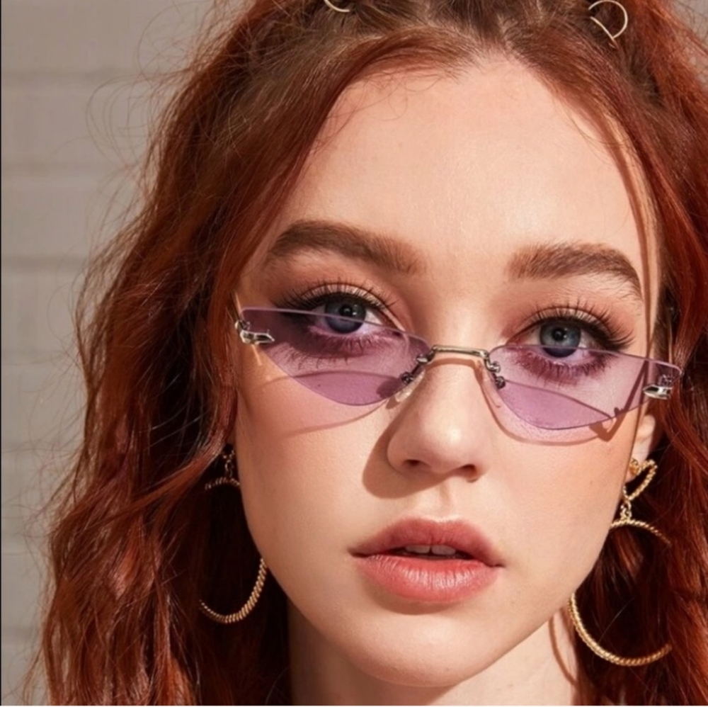 Tinted Lens Cat Eye clear transparent small cat